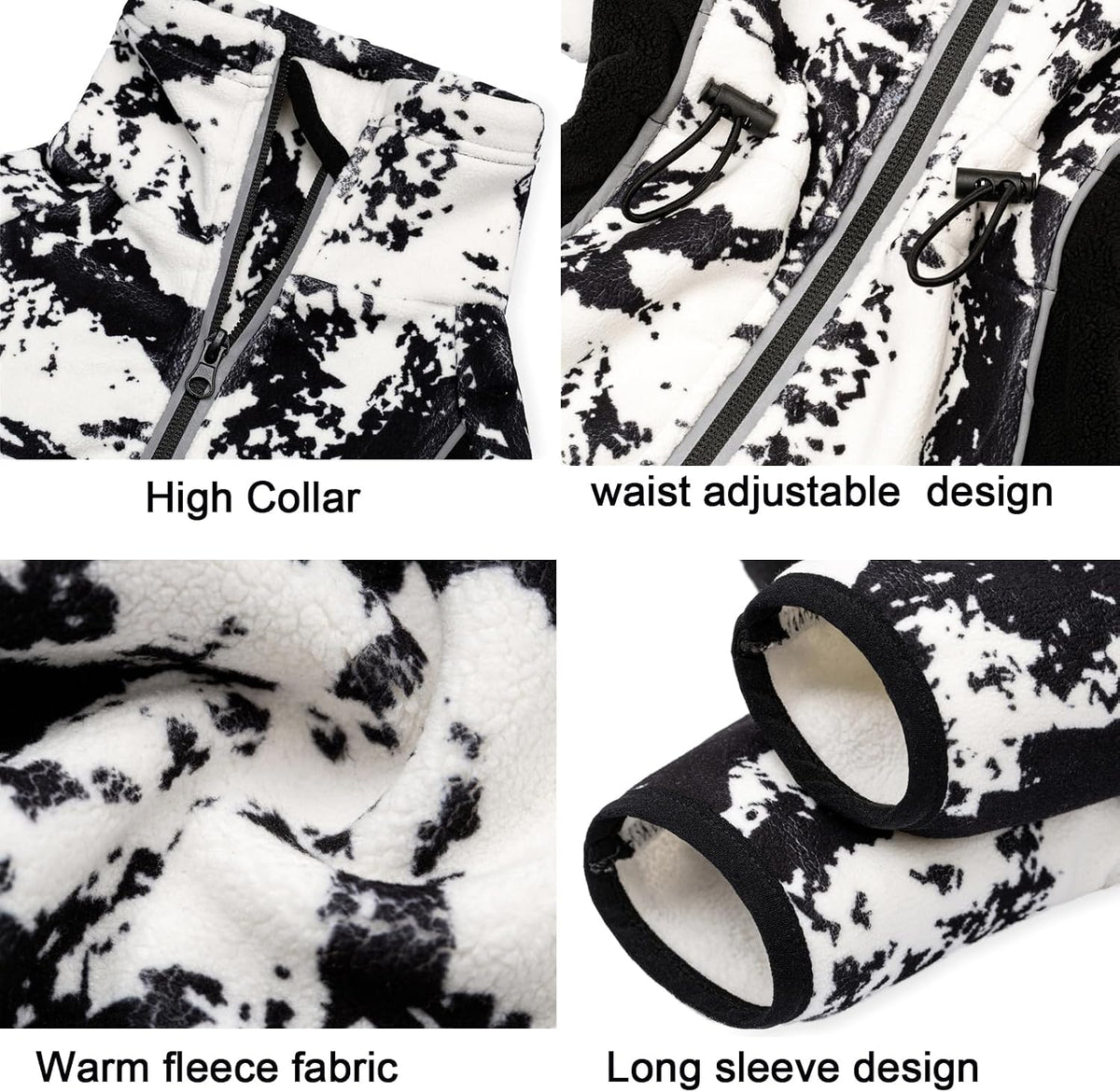 Fleece Dog Coat for Small Medium Dog - White / M - image 2