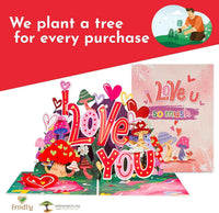 I Love You So Mush Frndly Pop Up Card - 8"x6"