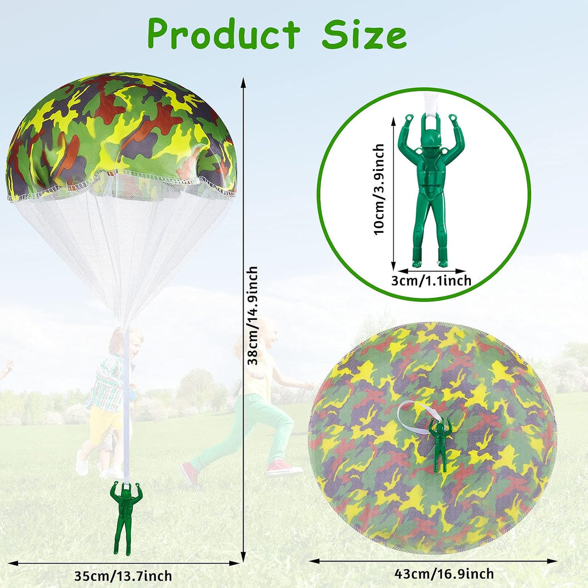 Aoriher 12 Pcs American Flag Army Parachute Toy Action Figure – Fun for Kids & Family - image 3
