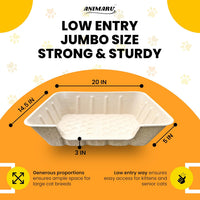 Disposable Litter Boxes – Daily Care for Cats - Brown / Jumbo - Low Entry 4-Pack - image 2