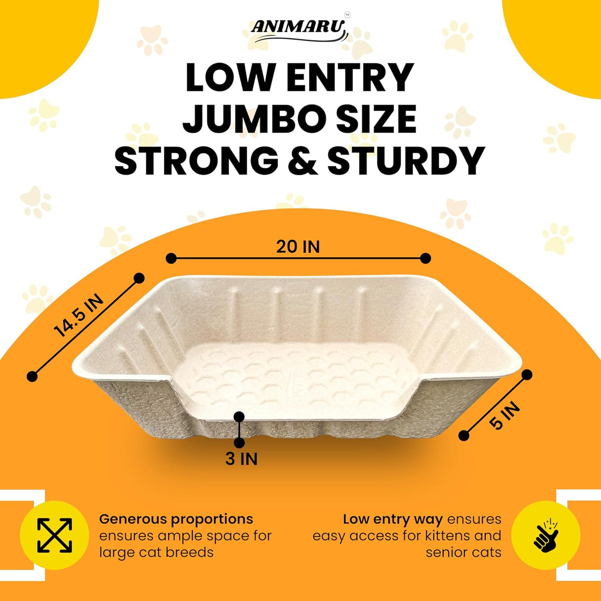 Disposable Litter Boxes – Daily Care for Cats - Brown / Jumbo - Low Entry 4-Pack - image 2