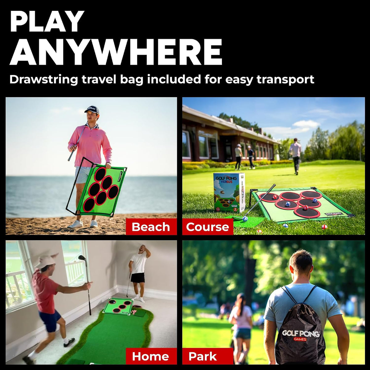 Golf Pong Chipping Game for Men & Women, 1 Board – Fun for Kids & Family - Golf Pong Versus Edition (2 Pack) - image 4