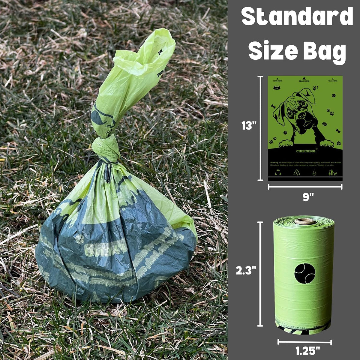 Doggy Poop Bags with Dispenser Dog Waste Pickup Bags Refill Rolls Cat - Green (32 Rolls Scented) - image 2