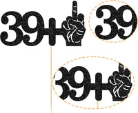Ephlyn 1Pc 49+1 Black Glitter Cake Topper 50th Birthday Party Cake - 40th-1Pcs / Black - image 3