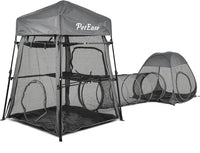 Catio outdoor cat enclosure with tower tent, tunnel and playpen