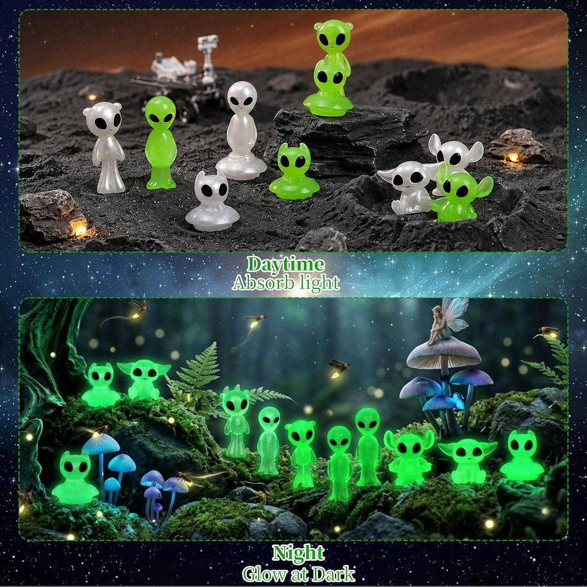 CCINEE 20Pcs Glow in Dark Tree Elves Fairy Luminous Ghost Micro - Alien - image 4