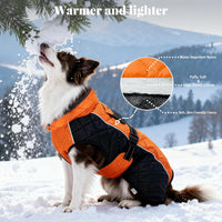 Dog Coat Dogs Jacket Waterproof Reflective Adjustable Dog-Winter - Orange / Large(chest 25~29in) - image 4