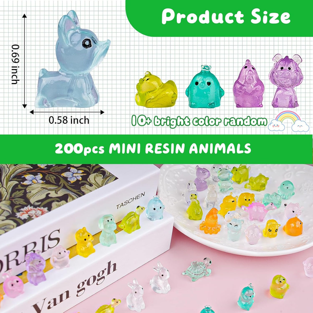 Mini Resin Duck Colorful Miniature Figures Micro Fairy Garden - 200 Luminous Animals - image 4