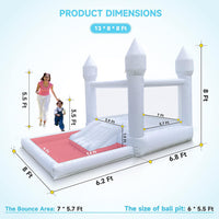 Cessbong white inflatable bounce house for kids with ball pool and UL blower - view 3