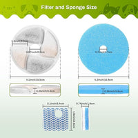 10 Set Cat Water Fountain Filter Replacement for Square 2.2L/73oz Stainless Steel Cat Fountain, ZEKIRY Pet Fountain Filter, Triple Filtration Replacement Filters(10 Filter, 10 Sponge, 10 8D Sponge)