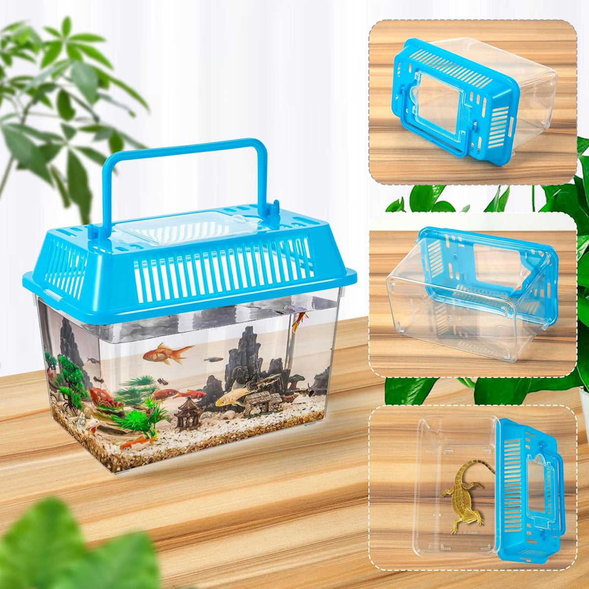 12Pcs Plastic Reptile Terrariums Carrier Cage - S - image 3