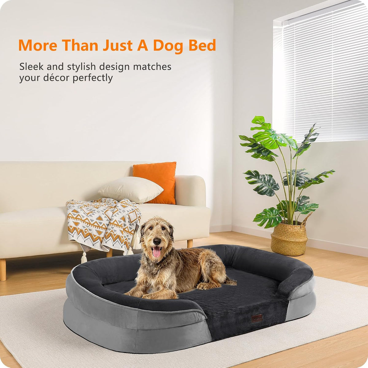 Orthopedic Waterproof Medium Dog Bed Sofa, Gel Memory Foam, 36" – Essentials for Dogs - Dark Grey / XXX-Large(53 x 35.8 x 7.5 inch) - image 2