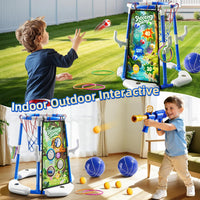 NIPLOOOW Pool Basketball Hoop - 4-in-1 Floating Basketball Hoop-Blue - image 3