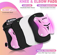 2PM SPORTS Knee and Elbow Pads Set with Wrist Guards for Kids Girls - Pink / Small - image 3