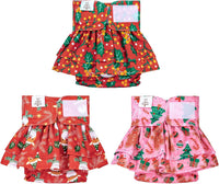 CuteBone Female Dog Diapers with Skirts 3 Pack Reusable Puppy Dresses - Xmas 3pcs / L