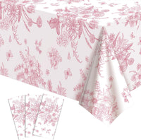 3 Pack Plastic Birthday Tablecloth - Pink Floral