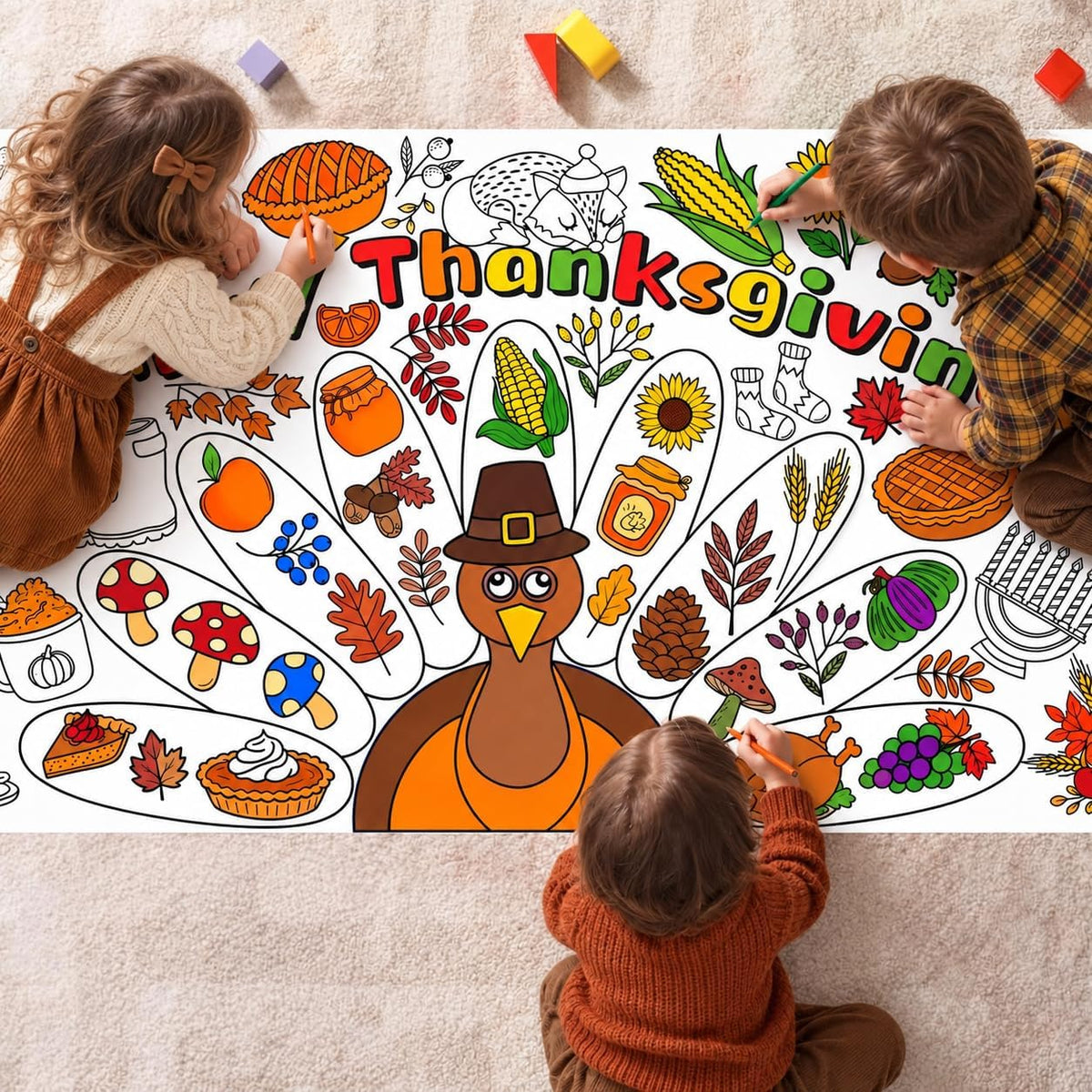 OHOME Halloween Crafts for Kids - Thanksgiving coloring