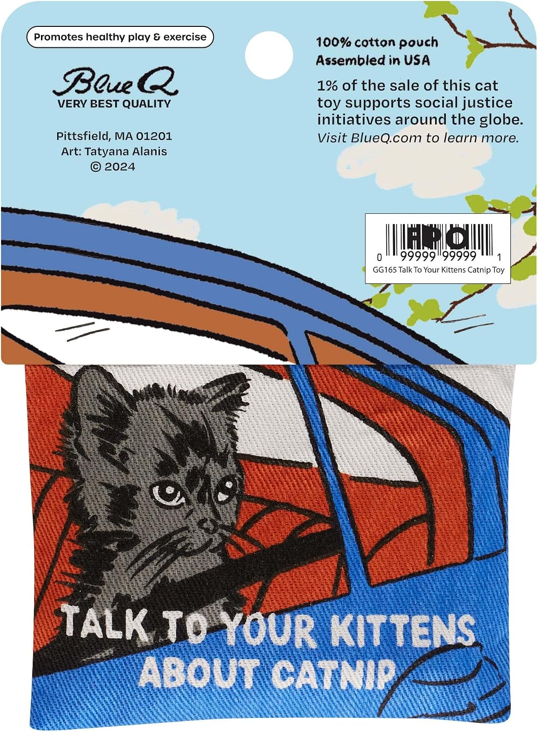 Blue Q Catnip - Cute Cat Toys for Biting with Funny Graphics -I Love My Cat – Essentials for Cats - Talk to Your Kittens About Catnip - image 2