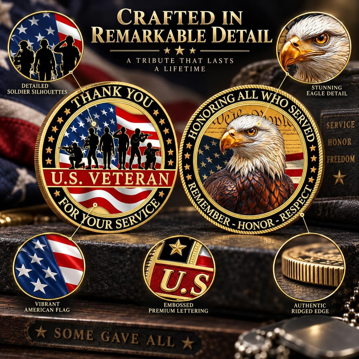 FLAGWIX USA 250th anniversary challenge coin with American Eagle, 1776-2026 - view 11