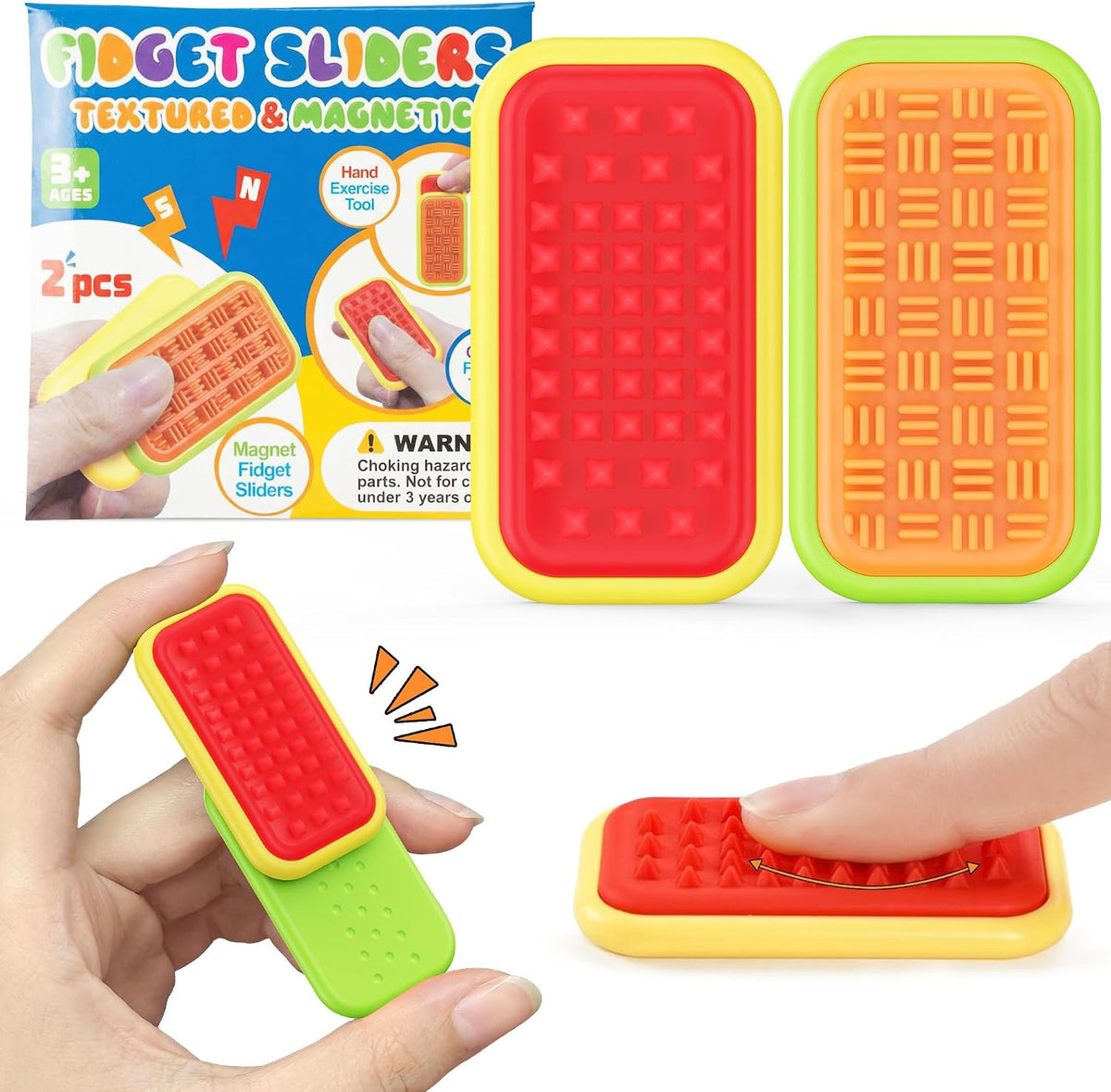 LADFAR magnetic sensory fidget toys, Prism Rise and Pulse Line silicone sliders - view 4