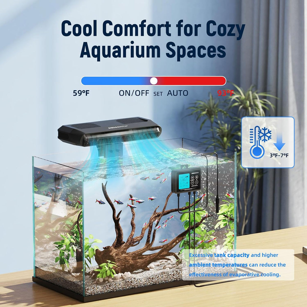Aquarium Chiller Fan, Fish Tank Cooler with Temperature Control - image 2