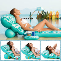 Jasonwell Inflatable Pool Float Adult - Cyan - image 2