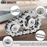 Fidget Spinner Toy for Adults Metal Figette Bike Chain for Adult Men - Color 2pc - image 3