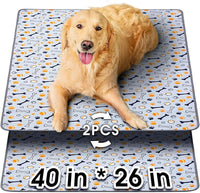 Hompet Washable Pee Pads for Dogs, 40"x26", 2-Pack Thick Heavy Absorbency Reusable Pee Pads Prevent Leakage Non-Slip, Pet Training Pads for Puppy Playpen, Crate, Potty, Floor, Bed, Sofa
