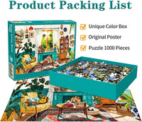 1000 Piece Jigsaw Puzzle, French Riviera Flower Market - Living Room Scene - image 4