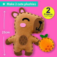 KRAFUN Beginner Sewing Kit, Sew Kitten & Mouse, Pre-Cut Felt - Capybara - image 3
