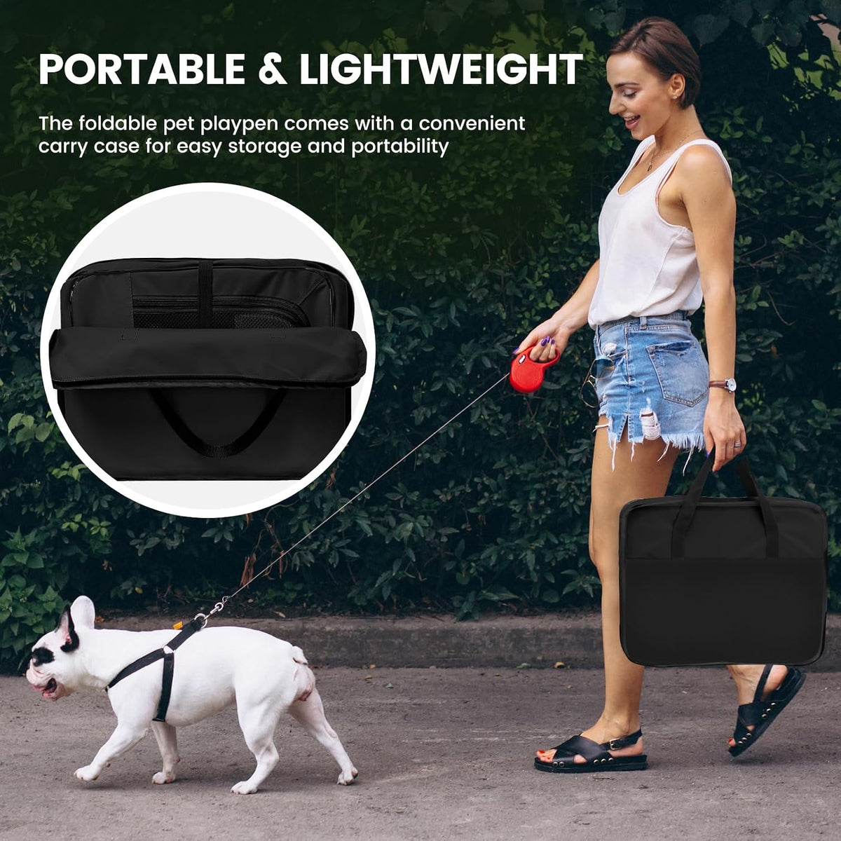 X-ZONE PET Foldable Dog Playpen - Medium / Black - image 3