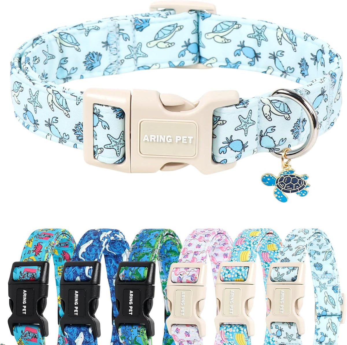 ARING PET Fall Dog Collars - X-Small / Summer Blue Turtle
