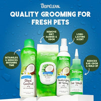 TropiClean Dog Perfume, Long Lasting Lime & Coconut Cologne, Deodorizing Spray for Smelly Dogs, After Bath Detangling Spray with Vitamin E, Safe for Cats, 8oz.