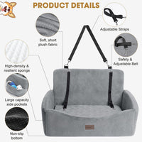 JOEJOY Dog Car Seats for Small Medium Dogs Under 35lbs - Light Grey / Large - image 4