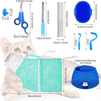 9 Pcs Cat Bathing Bag Set Cat Shower Bag - Blue, Turquoise - image 3