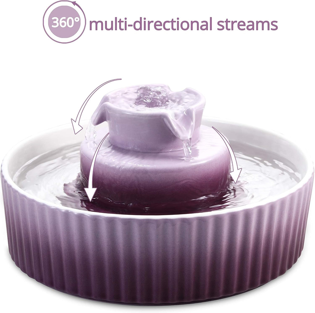 Wonder Creature Ceramic Cat Water Fountain - Purple - image 3