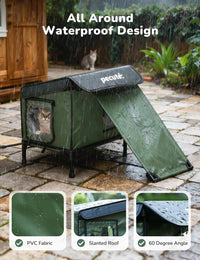Pecute Insulated Weatherproof Outdoor Cat House with Cat Heating Pad – Essentials for Cats - Small ( 17.3"L x 13.3"W x 17.7"H ) - image 3