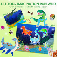Klever Kits Unicorn Foil Art, Arts & Crafts for Kids 4 and Up - Dinosaur - image 4
