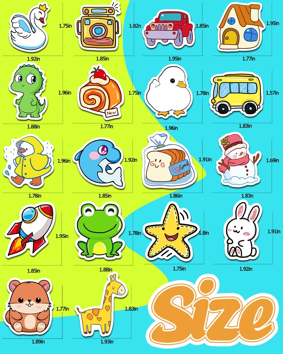 Apakkai 600 Pcs Cute Stickers for Kids - 100pcs - image 2