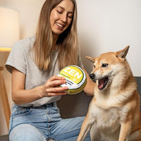 Zen Pupper Deckies Parody Dog Toy - Plush Squeaky and Crinkle Funny Dog Toy (Citrus Lick)