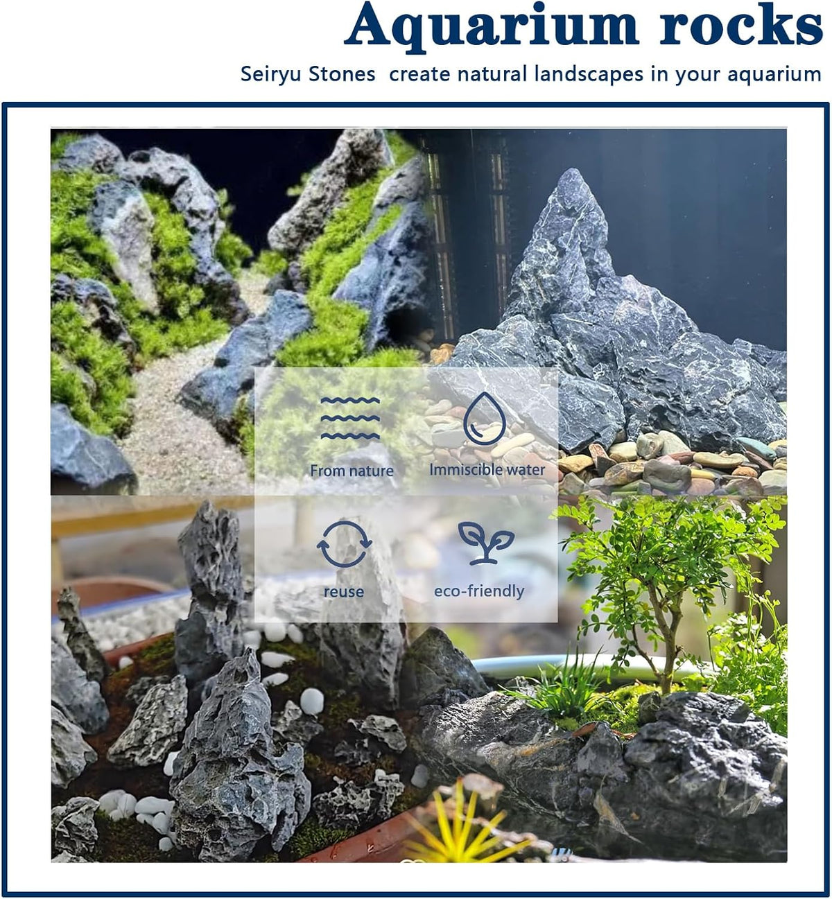 Aquarium Rocks Seiryu Stones Natural Hardscape Stone for Aquariums - Seiryu Stone / 3Lb (2-5 inch) - image 4