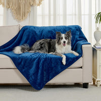 Soft Waterproof Blanket for Bed Couch Sofa - 50x60 inches / Navy Blue - image 2