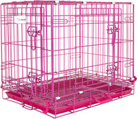 Homey Pet 30 Inch Dog Crates for Small Medium Dogs - 23.8"L x 16.9"W x 20.6"H / Pink