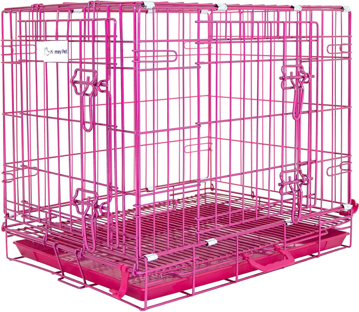Homey Pet 30 Inch Dog Crates for Small Medium Dogs - 23.8"L x 16.9"W x 20.6"H / Pink