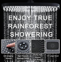 High Pressure Rain Shower Head: Upgrade Shower Heads with Handheld Spray Combo with Fixed Showerhead and 10 Sprays Handheld Shower Head, Detachable Showerheads Built-in Magnetic Docking and Power Jets