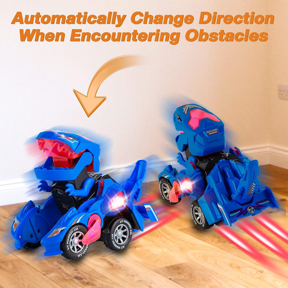 Transforming Dinosaur Car Toy for Kids 3-5 - Blue-1 - image 2