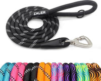 ZALER Long Dog Leash, 50 feet 30ft 20ft 15ft 10ft Dog Training Lead, Heavy Duty Reflective Check - Black / 6FT*1/2"