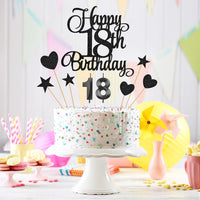 18th Birthday Cake Decorations - Black - image 4