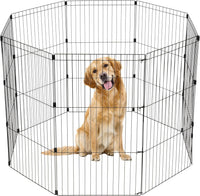 IRIS USA 8-Panel Exercise Pen, Heavy Duty - 42"H / Black