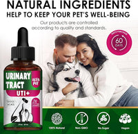 Сat Urinary Tract Infection Treatment with Cranberry – Dog UTI Treatment to Care for Bladder – Cat UTI Treatment for Kidneys – Preventive Support for Renal Health in Drops – 2 Oz
